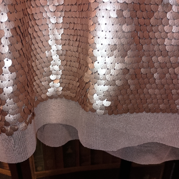 Elvi/ size US 16 mauve pink sequin short sleeves Top - Picture 5 of 6